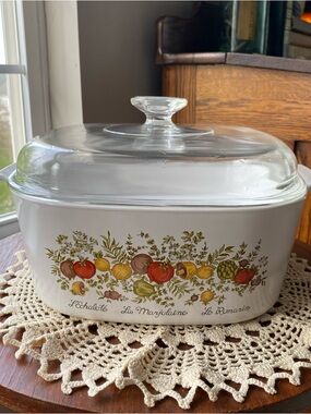 Vintage Corningware Spice of Life 5qt Harvest Covered Casserole Dish w/Lid.